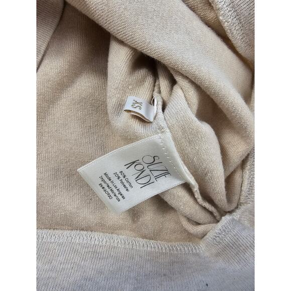 Suzie kondi samos sweater In velour wheat XS lounge slub Raglan NWOT (flaw) - Picture 4 of 7